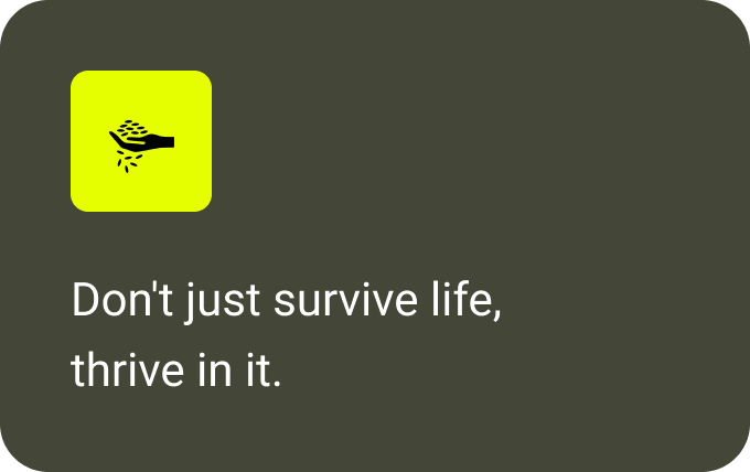 Don't just survive life, thrive in it.